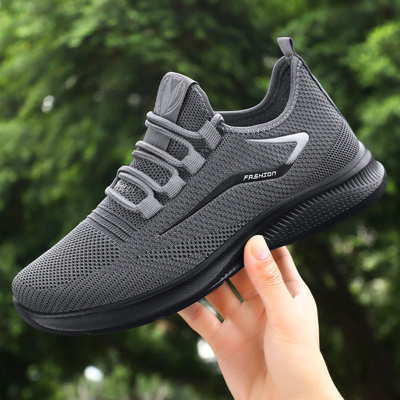 Sports Men's Shoes Breathable Casual Factory Direct Sales Wholesale Foreign Trade Summer New Fly Woven Soft Sole Shoes for Men