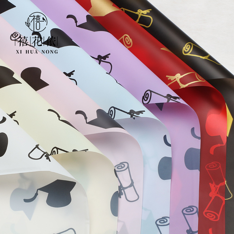 Xi Hua Nong Graduation Season Korean Plain Paper Flower Wrapping Paper Fog Paper Translucent OPP Waterproof Flower Shop Floriculture Materials