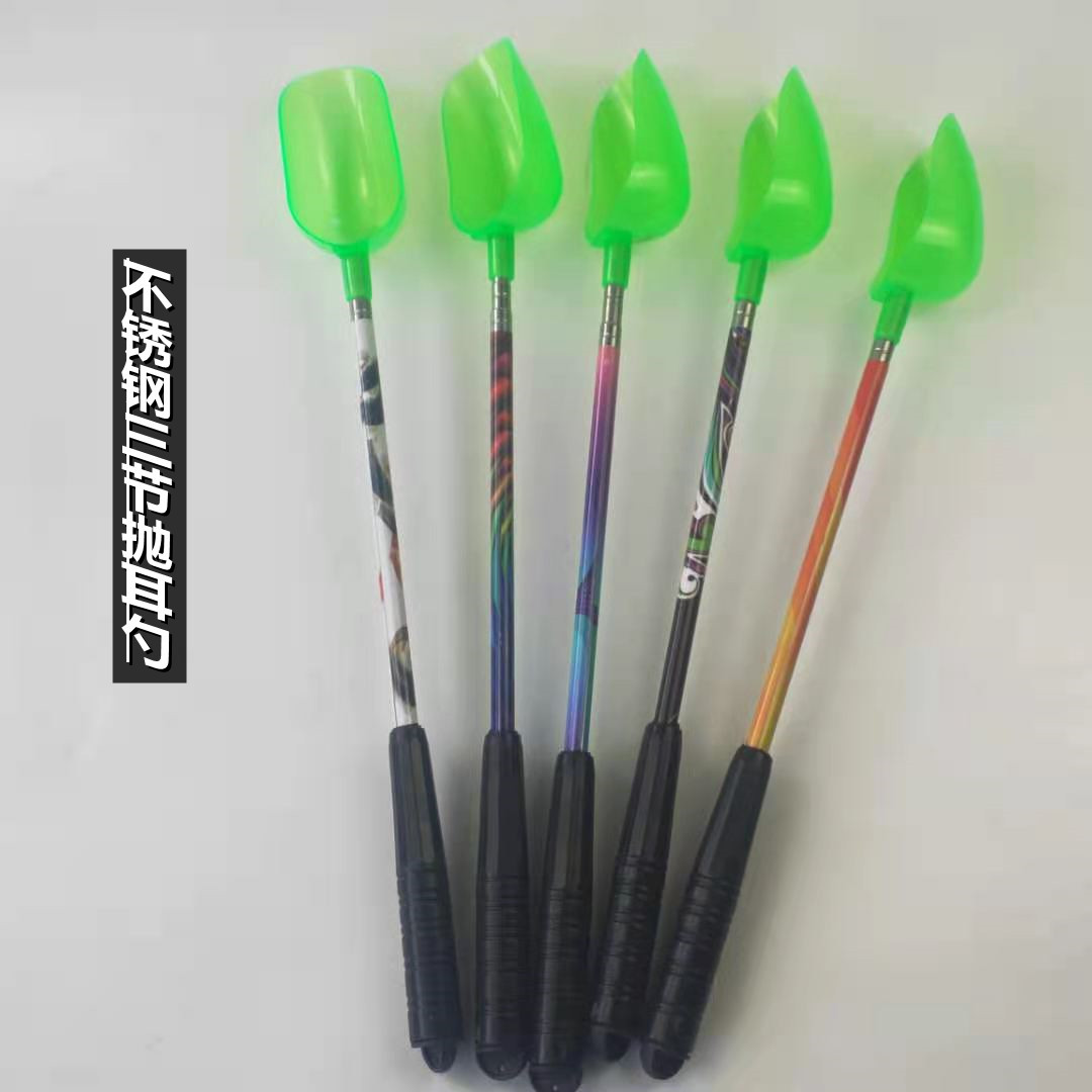 Ear-throwing spoon stainless steel color three-section shrink ear-throwing spoon nest spoon fishing gear accessories