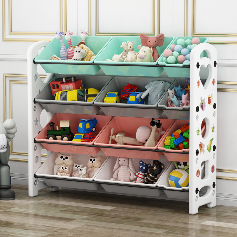 Picture of Children's Toy Storage Rack Household Kindergarten Baby Storage Rack Floor Multi-Layer Finishing Rack Storage Cabinet Plastic Basket