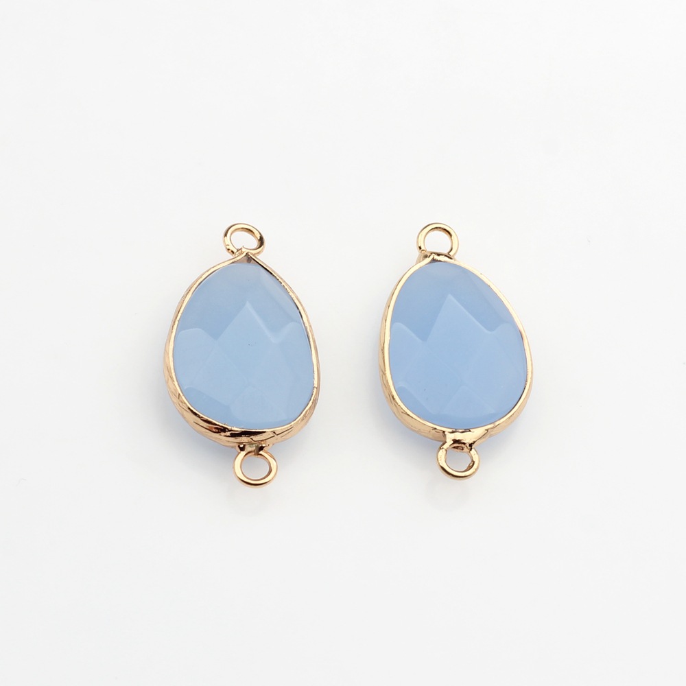 Picture of Cross-border hot selling new natural stone pendant copper wrapping cut-shaped double hanging pendant wholesale