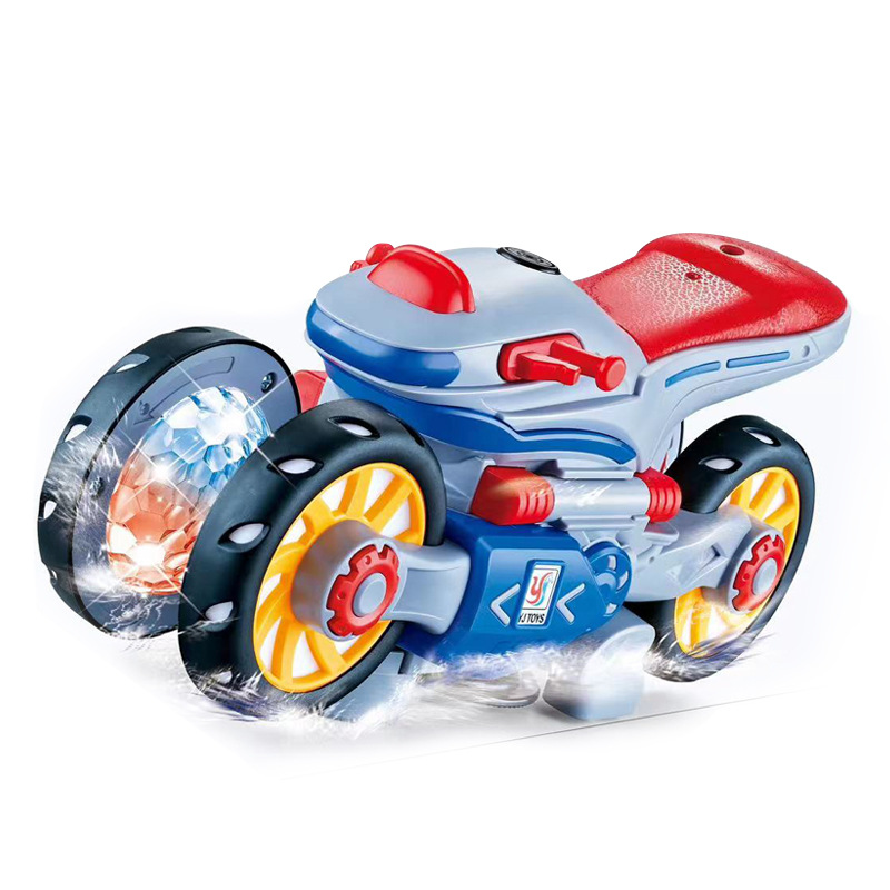 Picture of Shake the same electric universal cool rotating motorcycle deformation car light music kindergarten children's toys batch