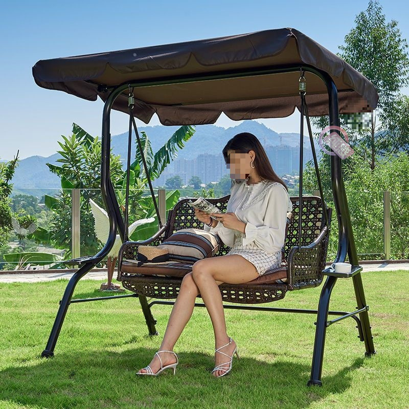 Garden swing double outdoor leisure chair children's balcony wrought iron girl's heart hanging chair leisure basket swing chair
