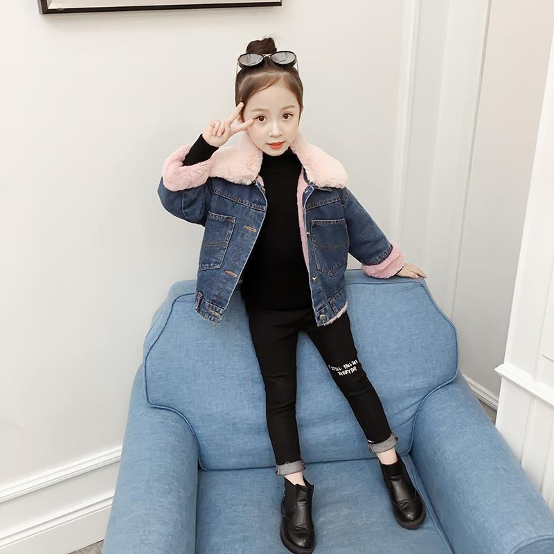 Picture of Girls' Denim coat Western style spring and autumn 2021 new children's autumn children's clothing autumn and winter fleece-lined baby girls' autumn clothing