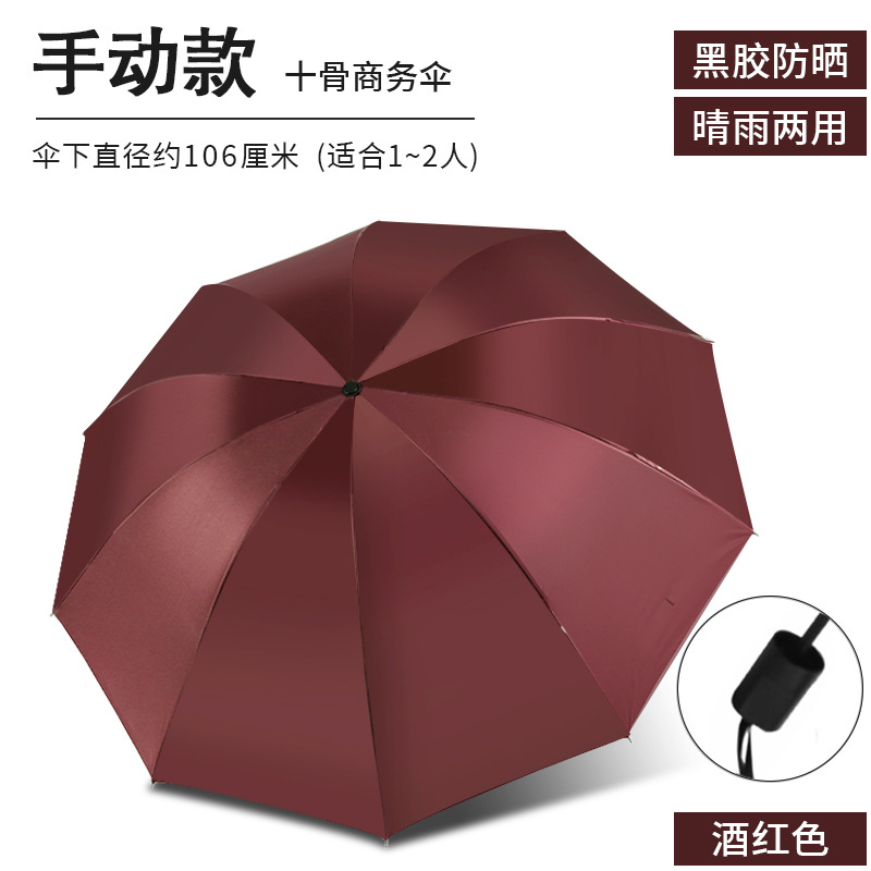 Picture of Full-automatic rain and shine dual-purpose umbrella men's and women's folding umbrella reinforced sunscreen large number wholesale advertising umbrella custom logo