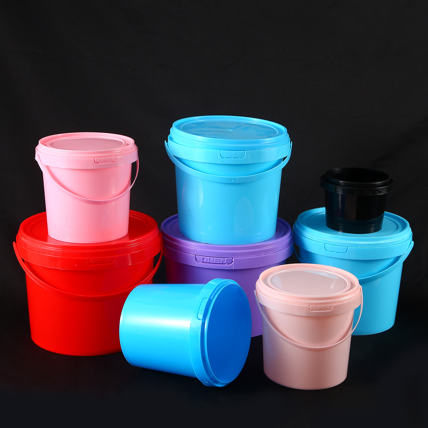 Food Grade Pp Sealed Plastic Bucket 0.3L-5L Round Storage Bucket with Lid Satchel Fruit Packaging Bucket Leak-Proof