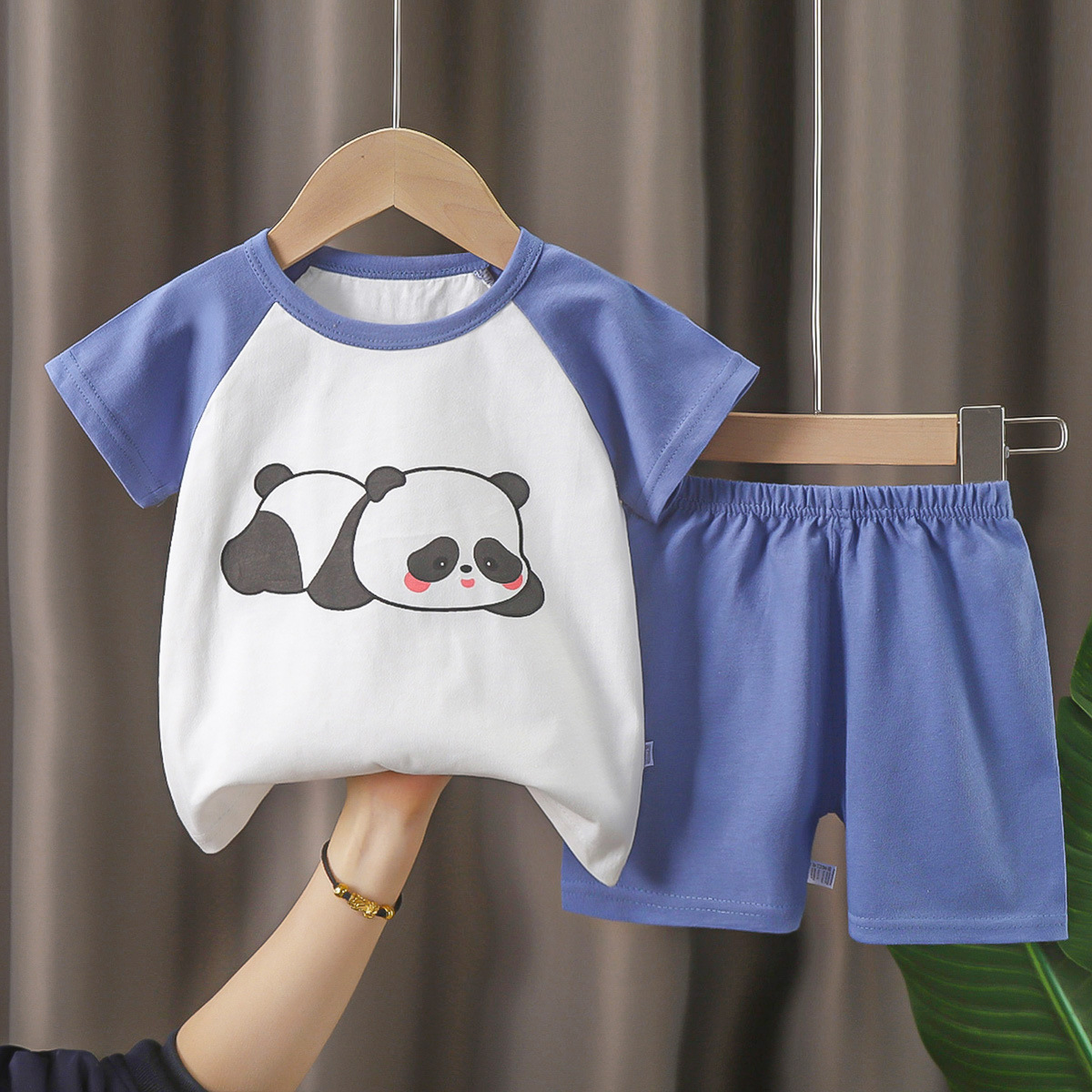 Picture of Children's Short-Sleeved Suit Pure Cotton Summer New Baby Boy Summer T-Shirt Girl Clothing Thin Kidsren's Clothing Carefully Selected