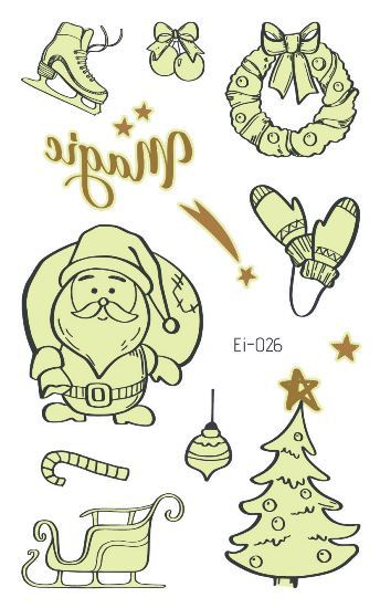 Picture of Cross-border Supply Waterproof Luminous Christmas tattoo Sticker Cartoon Snowman Party Children tattoo Sticker