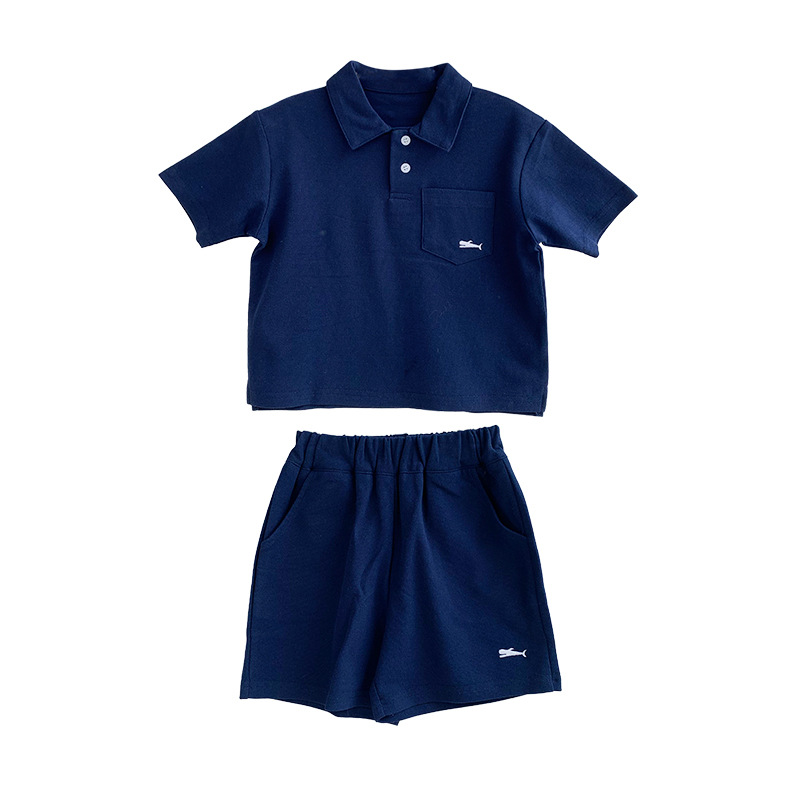 Picture of Children's POLO Collar suit Western-style Boys Middle and Big Kids Casual Two-piece Summer Loose All-match Sports suit