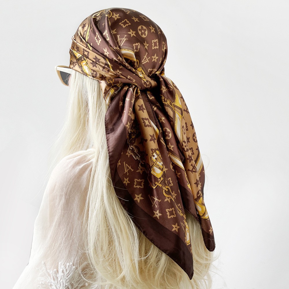 Picture of Simulated Silk Scarf Women's Headscarf 90*90cm Square Scarf Pattern Scarf Shawl European and American Cross-Border Scarf Wholesale