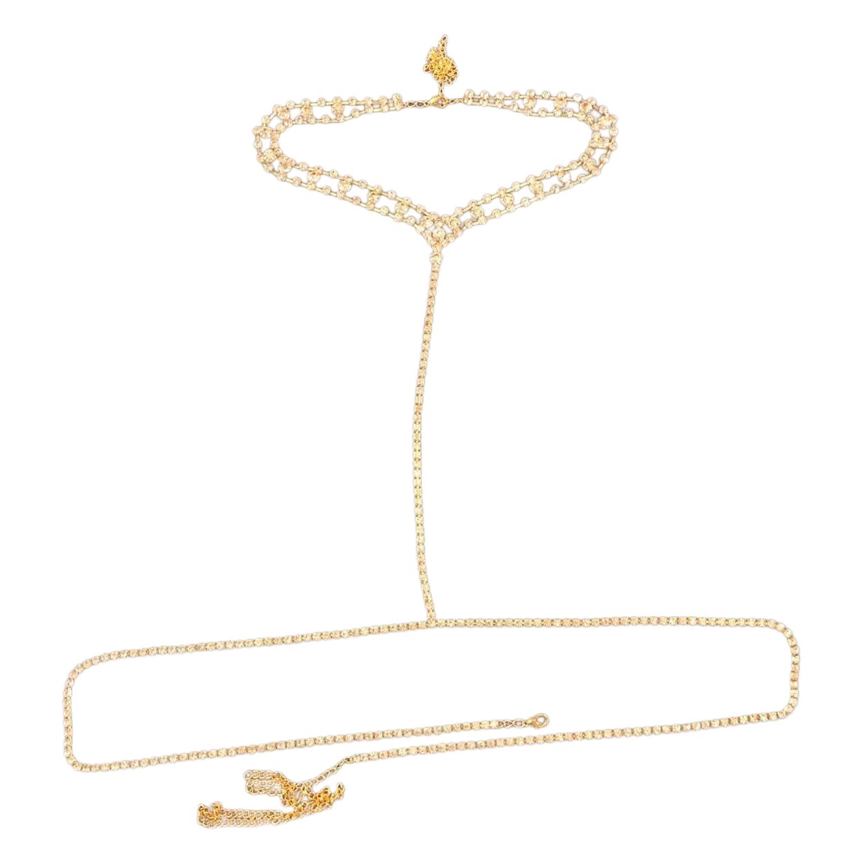 European and American cross-border sexy Super Flash rhinestone body chain nightclub party neck sexy waist chain female body chain