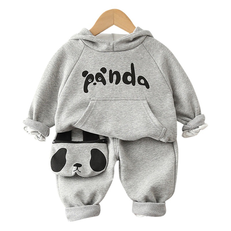 2023 Children's Autumn Sports suit Hooded Western Style Boys' Cartoon Long Sleeve Pullover Sweatshirt Two-piece Set