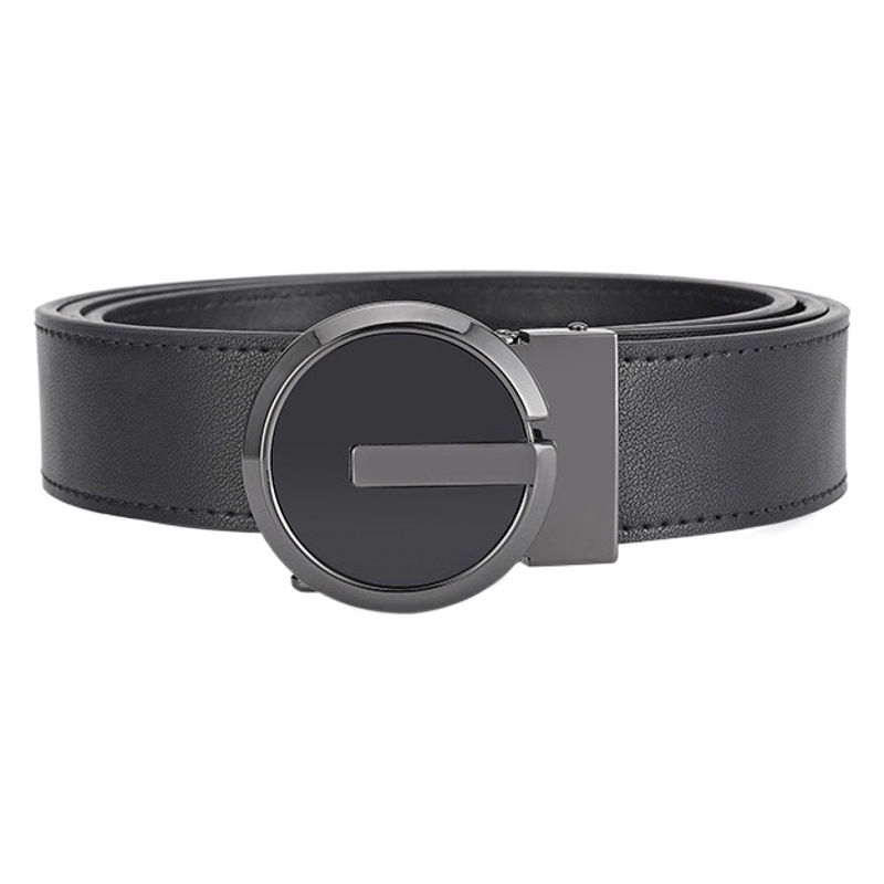 Belt Men's belt automatic buckle leather flat GX young and middle-aged simple casual all-match g buckle men's pants belt