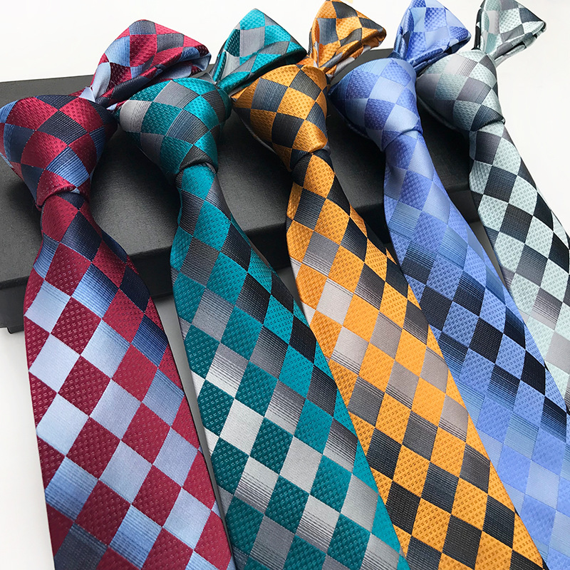 Picture of Factory Ready Supply 2025 New Polyester Jacquard Fashion Plaid Tie Formal Tie