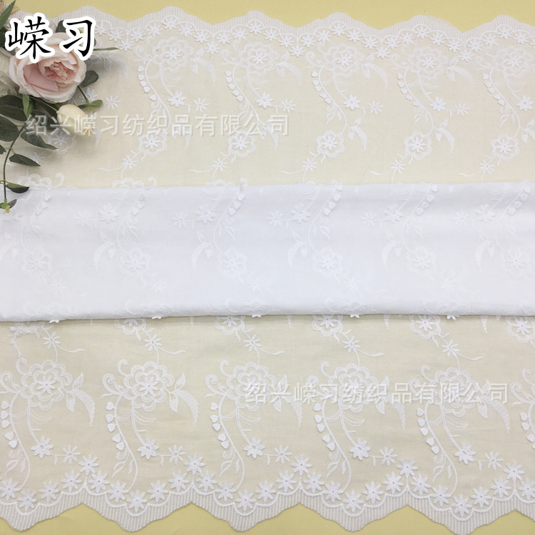 Cotton Three-dimensional Flower Bilateral Three-dimensional Full Embroidered Shirt Spring and Summer Children's Clothing Women's Overskirt Lace Embroidered Fabric