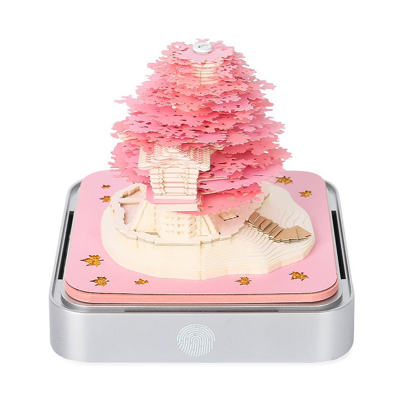 Picture of Cross-Border Christmas Gift Tree House Paper Carving Calendar Desktop Ornament Business Meeting Cultural and Creative Souvenir 3D Stereo Sticky Notes