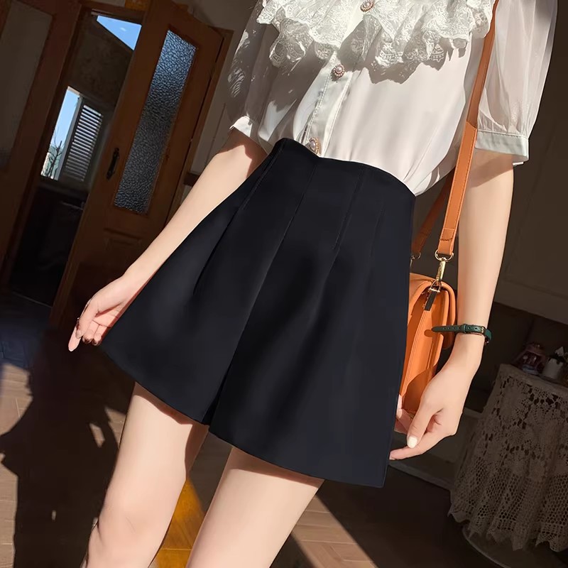 Picture of Suit Shorts Women's Summer Thin 2024 Internet Popular High Waist Slimming Pear-shaped Figure A- shaped Wide Leg Short Pants