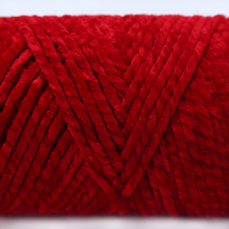 Picture of 3 Strands of Chenille Velvet Yarn for Crocheting Shoes, Thick Yarn for Autumn and Winter DIY Handmade Knitting, Scarf Yarn, Pure Handmade Knitting