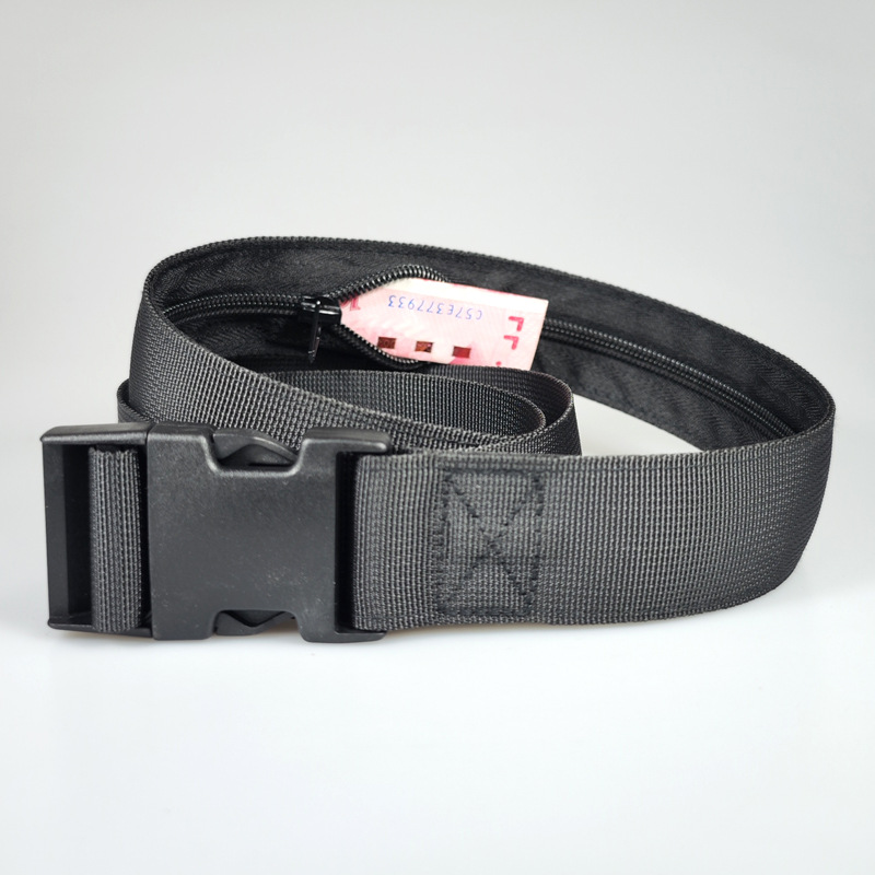 New W040 Thin Money Belt Men's Nylon Buckle Tactical Trouser Belt Outdoor Anti-theft Function Belt in stock