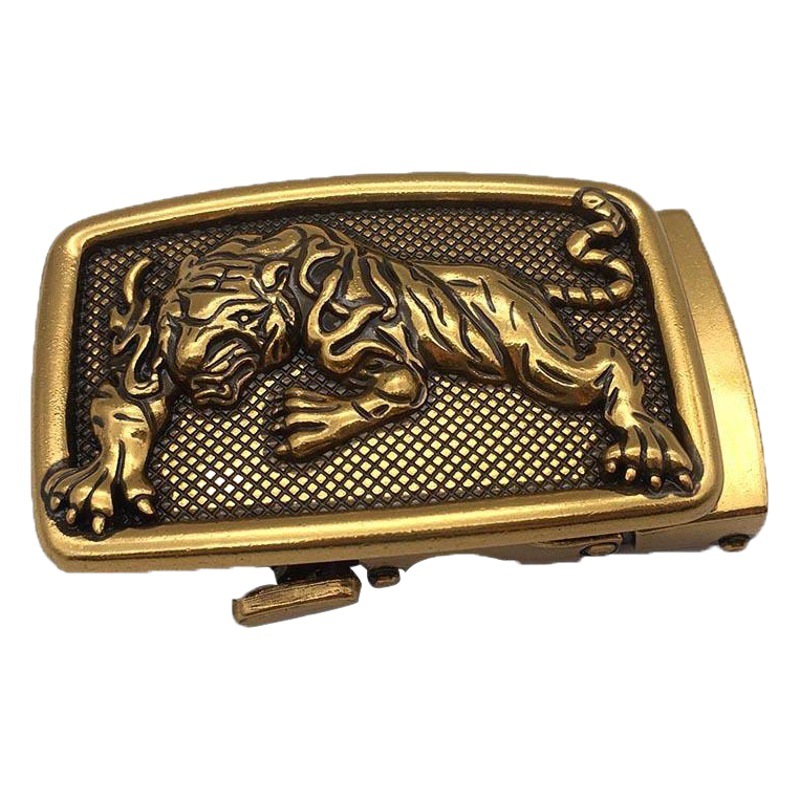 Animal imitation copper men's leather head men's Chinese dragon automatic buckle head high-end buckle head style variety