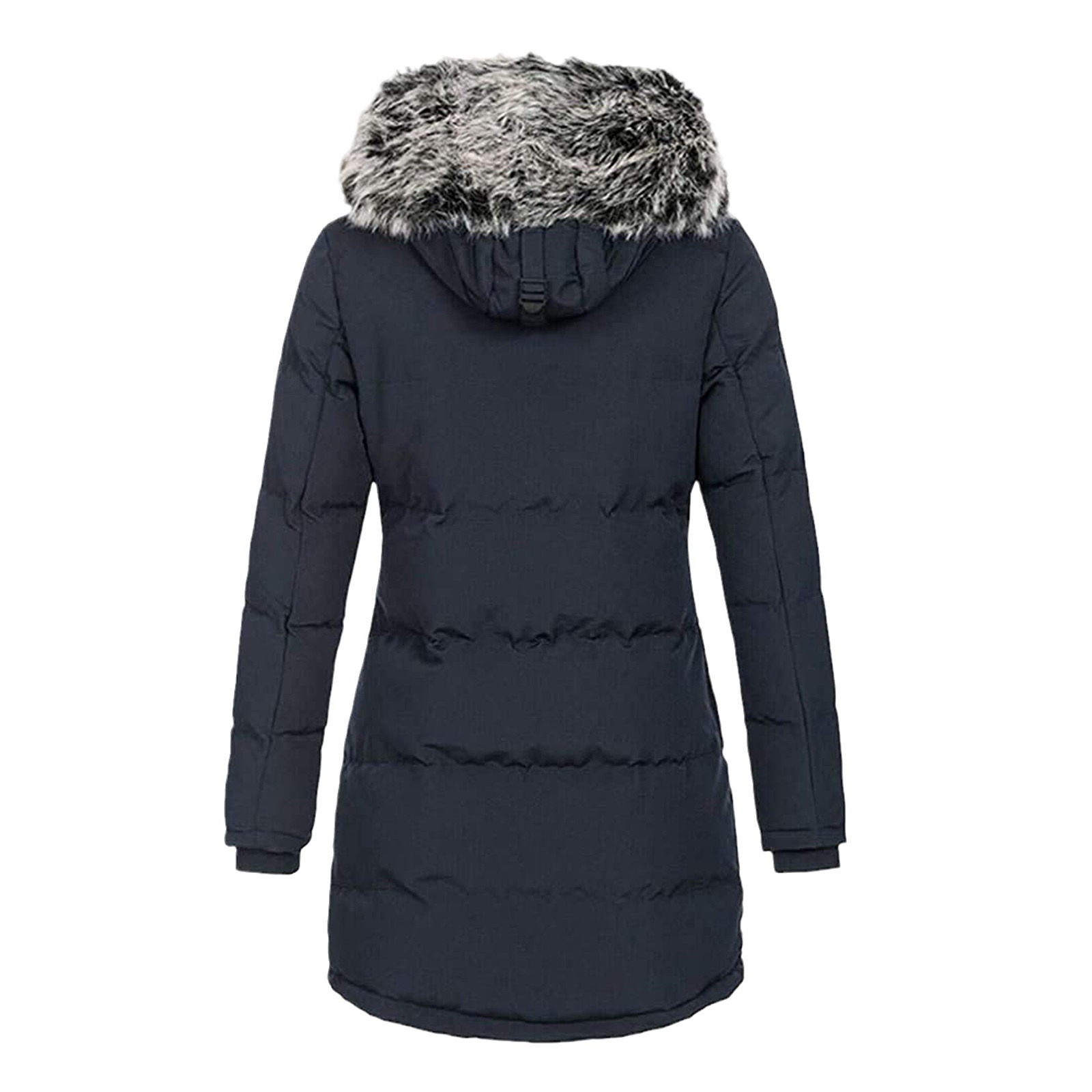 Picture of Cross-border foreign trade women's clothing European and American autumn and winter new ladies hooded warm slim cotton-padded jacket long solid color coat