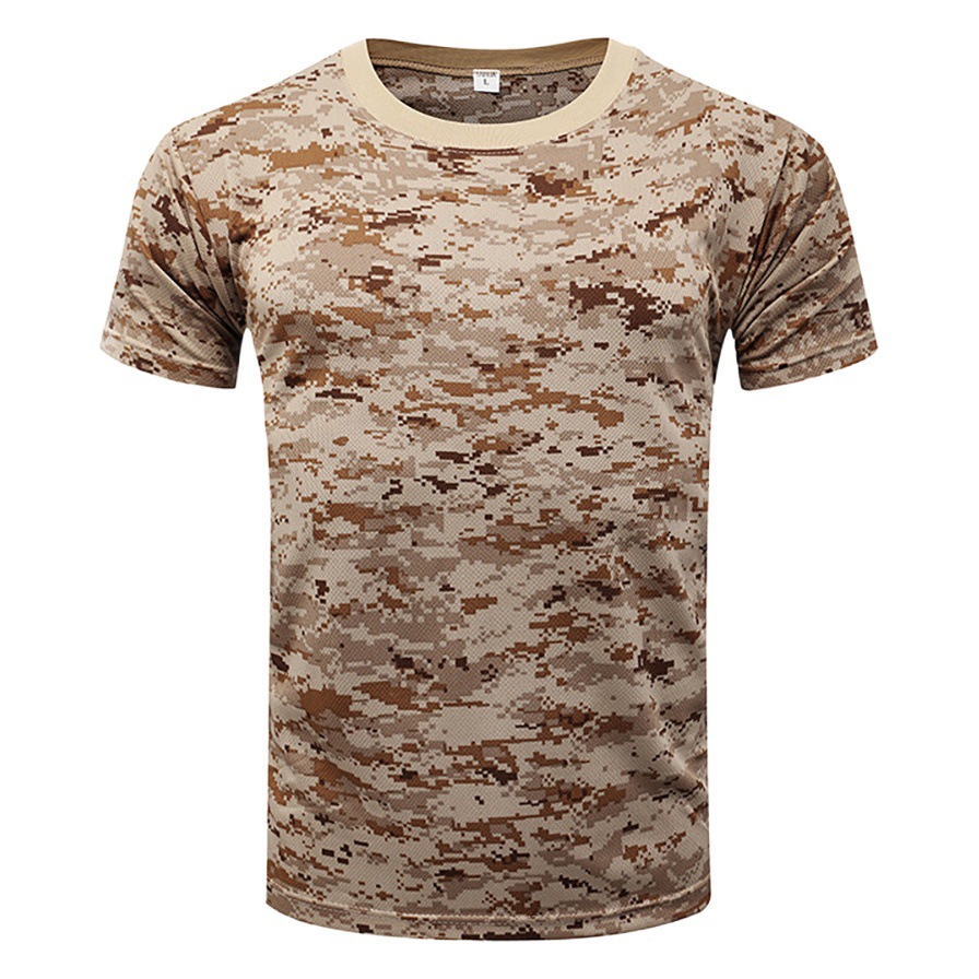 Camouflage short-sleeved T-shirt outdoor military fans summer quick-drying loose physical training camouflage training uniform army green tactical T-shirt
