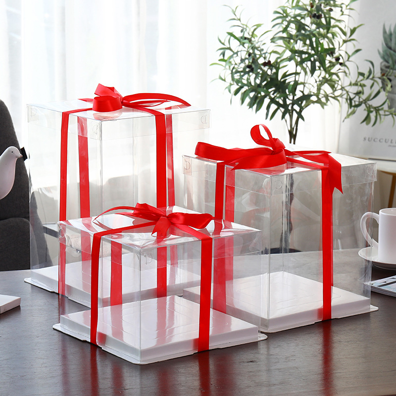 Minimum Order of 50 Sets/Transparent Cake Boxes 4-Inch 6-Inch 8inch 10inch Cake Packaging Boxes for All Baking Needs
