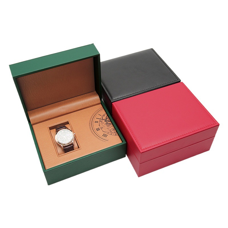Black Flip Watch Box Green Pu Leather Watch Box Men's Watch Box Watch Set Box Watch Portable Box
