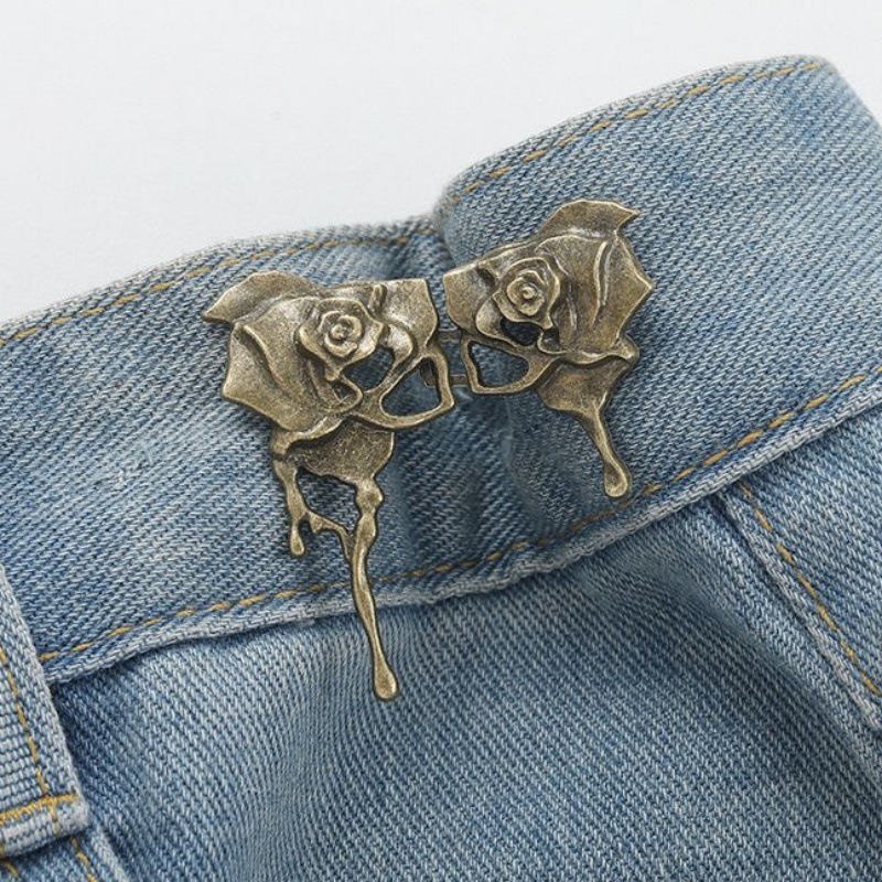 Picture of Chinese Knot Waist Buckle Pair Buckle Flat Bottom Removable Nail-free Seam-free Button Girl's Trouser Skirt Waist Size Change Artifact