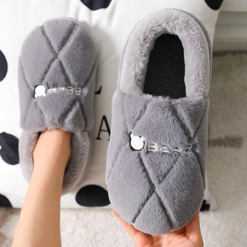 New Winter Cotton Slippers Men's Home Cotton Slippers Warm Cotton Slippers Women's Indoor Non-Slip Slippers Thickened Moon Slippers