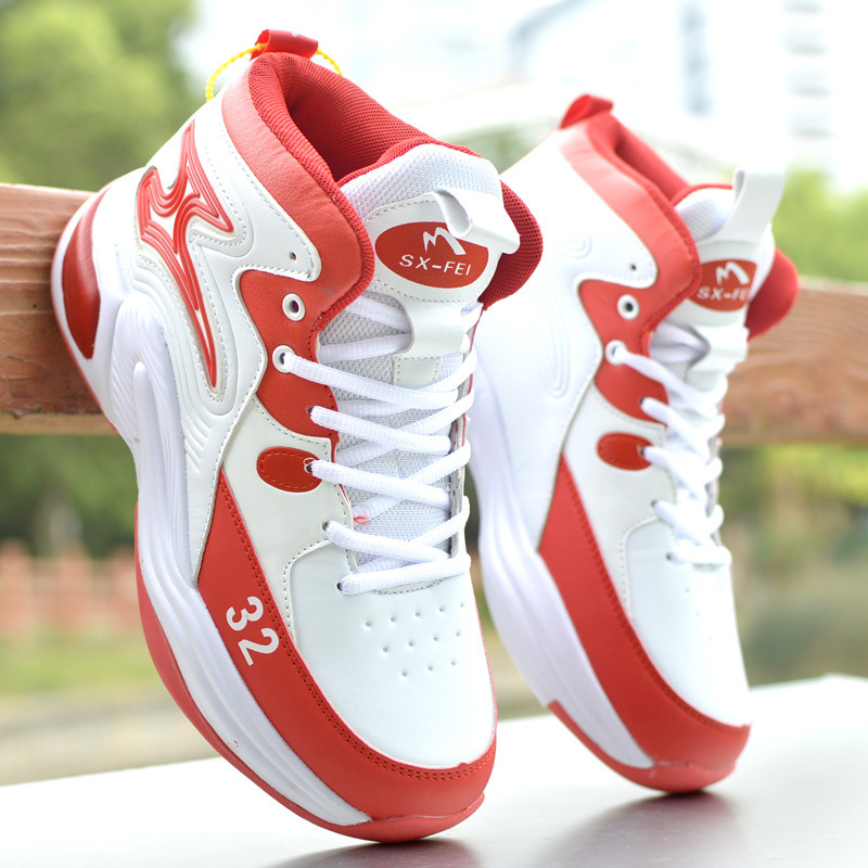 Men's Shoes Autumn and Winter New Leather Waterproof High-top Basketball Shoes Casual sneaker Men's Non-slip Running Shoes Student Sneakers