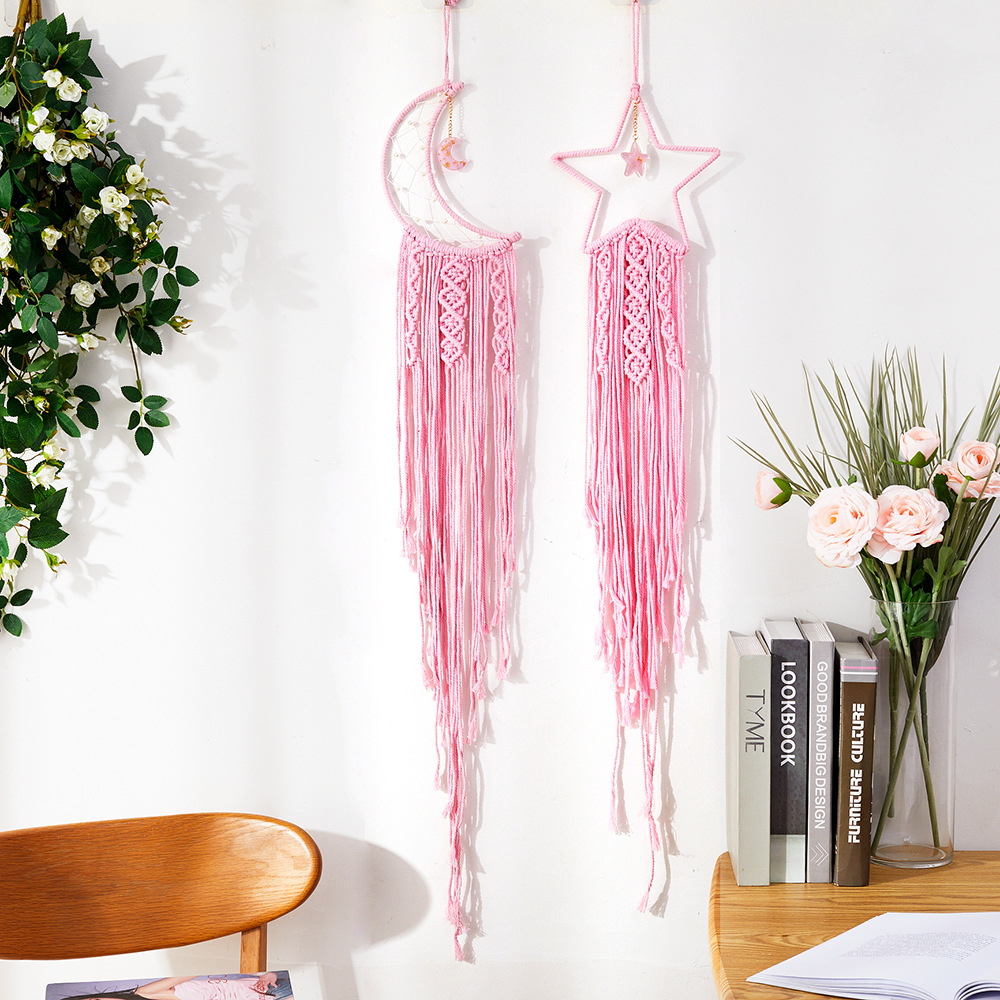 Picture of Cross-Border Hot Selling Moon Dream Catcher Hand-Woven Cotton Rope Tapestry Bohemian Style Wall Hangings