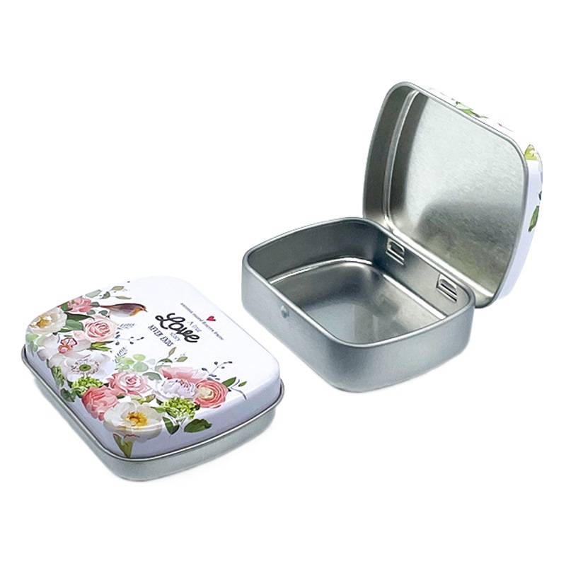 Flip Color Storage Box Postcard Tinplate Candy Small Box Mini Tin Can Hairpin Jewelry Note Paper Box