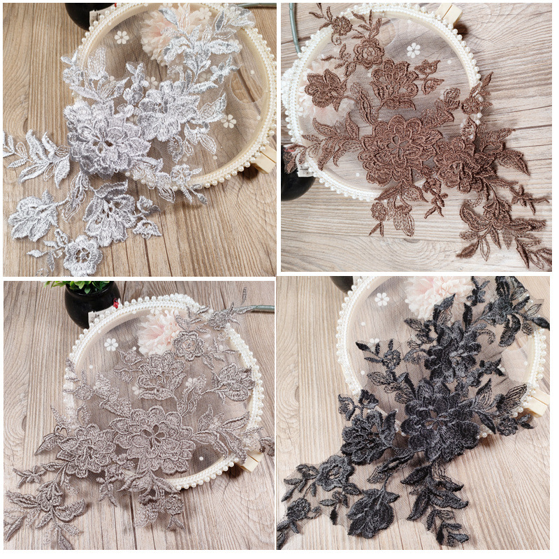 in stock car bone flower embroidery car bone lace accessories applique window grilles diy performance clothing color car bone flower