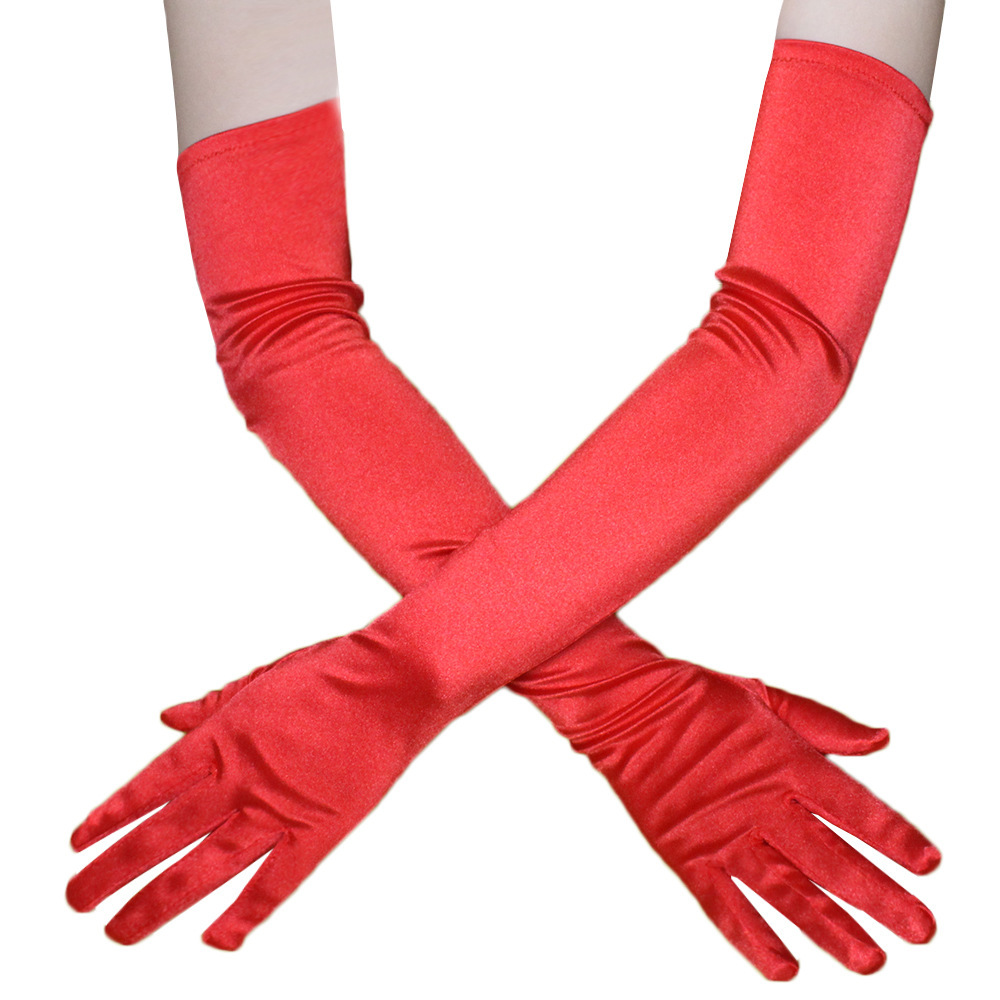 Satin Gloves Extra Long Dress Satin Gloves Wedding Performance Prom Gloves Costume Accessories Dance Gloves
