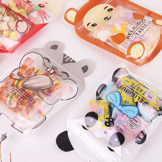 Cartoon Snack Packaging Bag Cute ins Snowflake Crisp Dried Candy Self-sealing Plastic Sealed Zipper Baking Bag