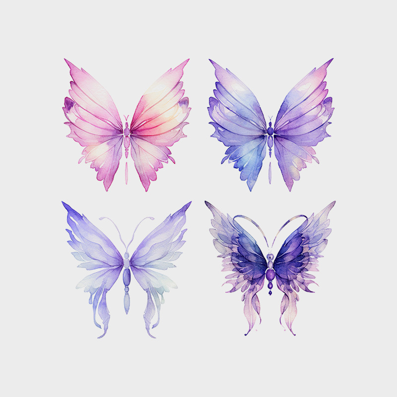 Cartoon glitter stickers for men and women waterproof long-lasting tattoo stickers baby print pattern children's arm butterfly high-end feeling