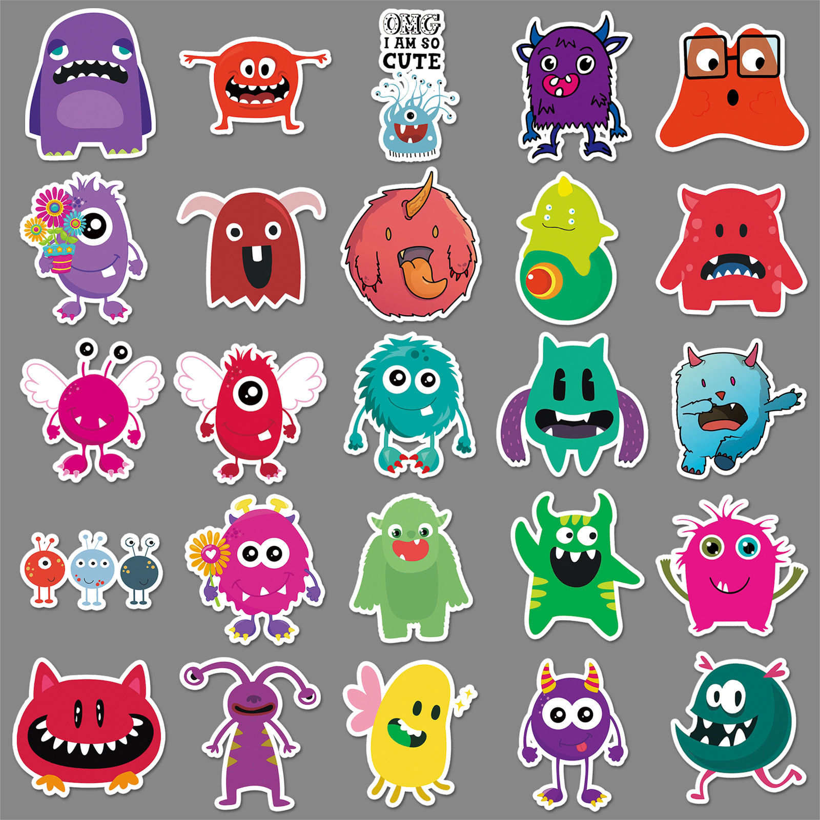 Picture of 50 hand account small monster painted personality cross-border cartoon goo card creative DIY skateboard luggage stickers waterproof