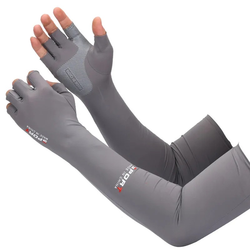 Zhejiang Shipment Summer Sunscreen Men's Ice Sleeve Arm Protective Arm Sleeve Ice Silk Gloves Thin Riding Driving