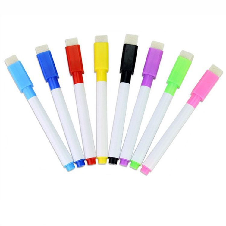 Picture of Factory wholesale black color whiteboard pen creative with brush water-based environmental protection small erasable pen advertising LOGO lettering
