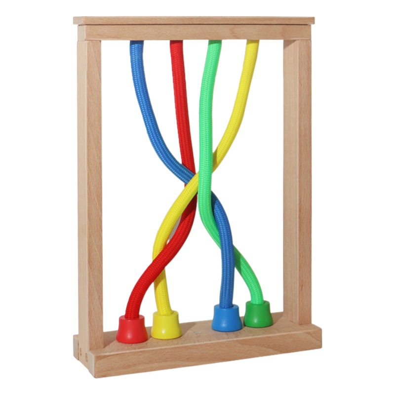 Children's wooden Early Education Intelligence release rope interactive game logical thinking training hands-on brain-moving baby educational toys