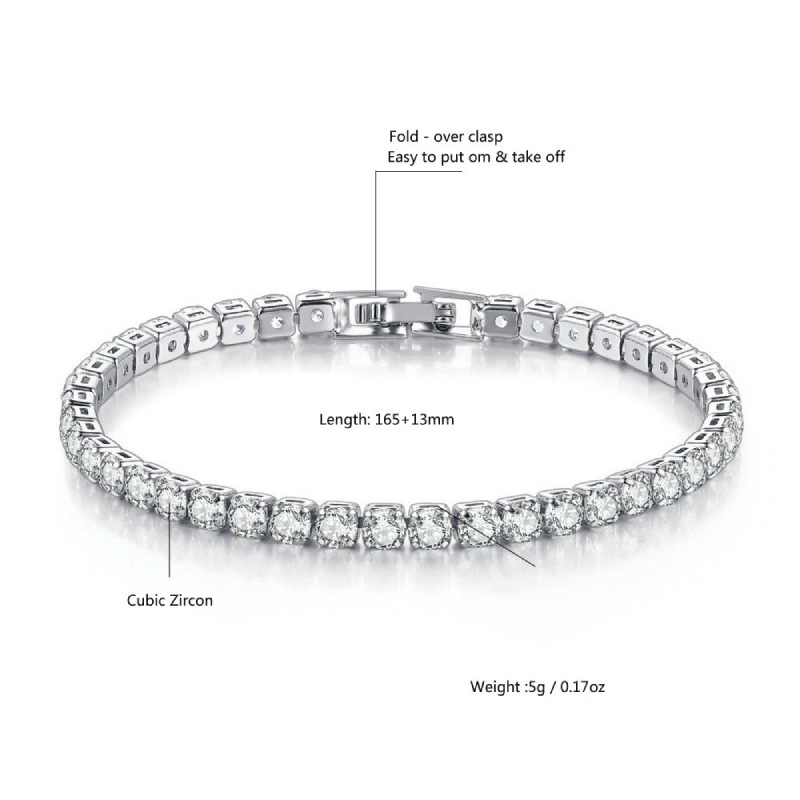 Picture of 4.0mm zircon tennis bracelet for men and women fashion simple bracelet jewelry ins cross-border factory wholesale