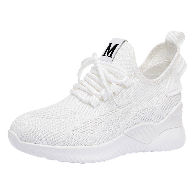 Feiwei Women's Shoes 2024 New Spring Shock-Absorbing Lightweight Casual Versatile Running Shoes Fashionable White Women's Sports