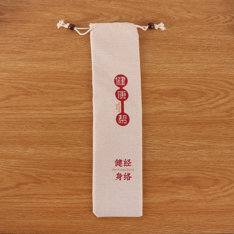 Club meridian massage supplies canvas bag double drawstring dust-proof cotton cloth cover canvas drawstring bag printed logo
