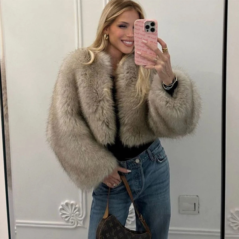 Picture of AliExpress Fur Coat Short Tokas Fur Women's Casual European and American Style Street Style Fox Fur Women's Clothing