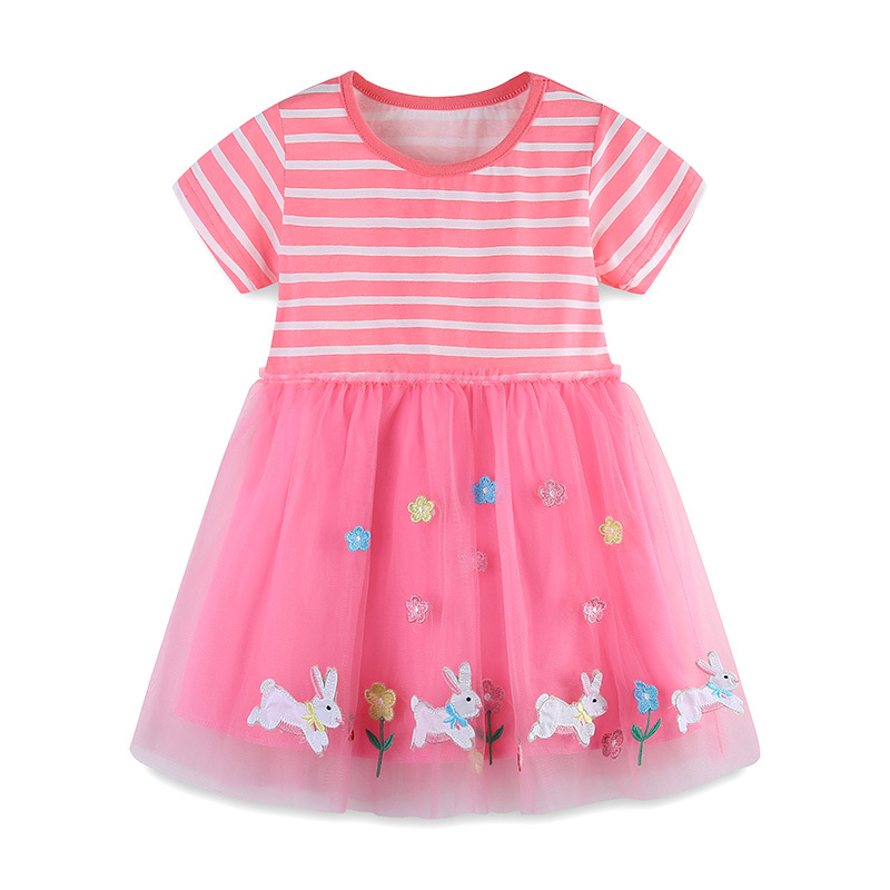 Picture of Cross-border Supply of Girls dress 2025 Summer European and American Style Cartoon Embroidered Princess Skirt Children's Fashion Veil Skirt