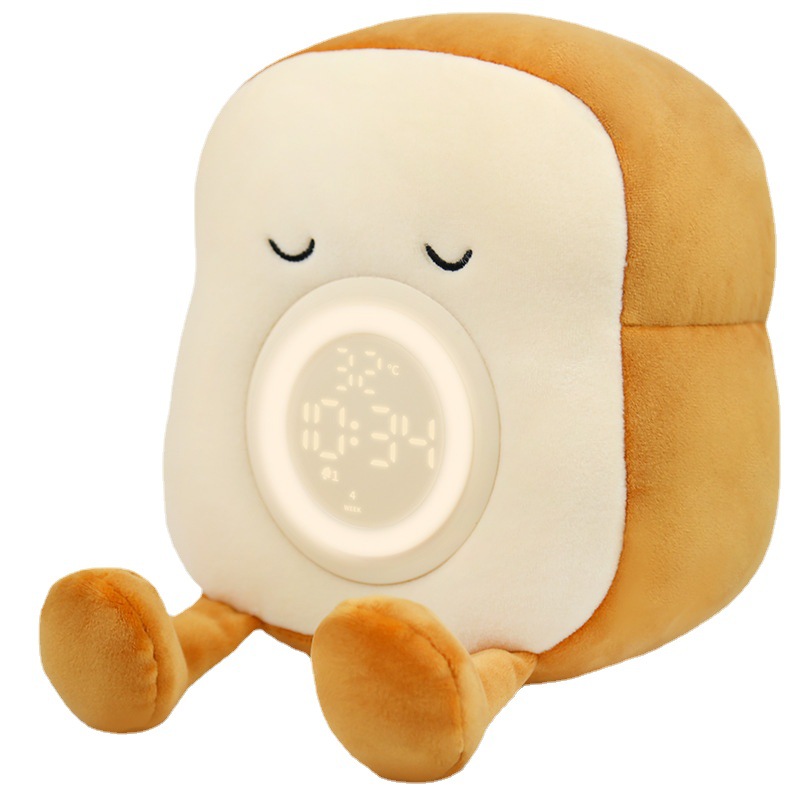 Picture of Cross-border Plush Charging Children Sleeping Companion Toast Student Special Alarm Clock Night Light Wake-up Artifact