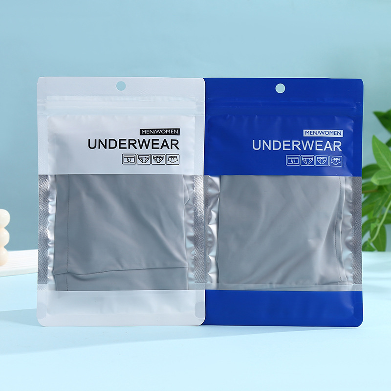 English Font Underwear Packaging Bag Men's Underwear Packaging Bag Self-standing Bag Concave Bottom Underwear Underwear Self-sealing Sealing Bag
