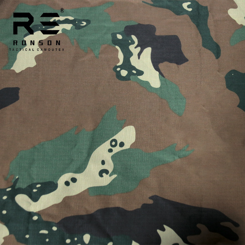 Rongsheng in stock South Africa S2000 soldier camouflage cloth cotton plaid NYCO50/50 tactical outdoor clothing fabric