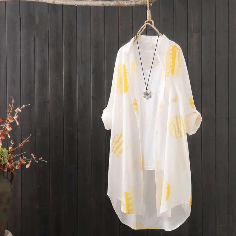 Picture of Literary Letters Mid-Length Fashionable Printed Loose Sun Protection Clothing Thin Cardigan Jacket for Women Spring and Autum 2025 New Style